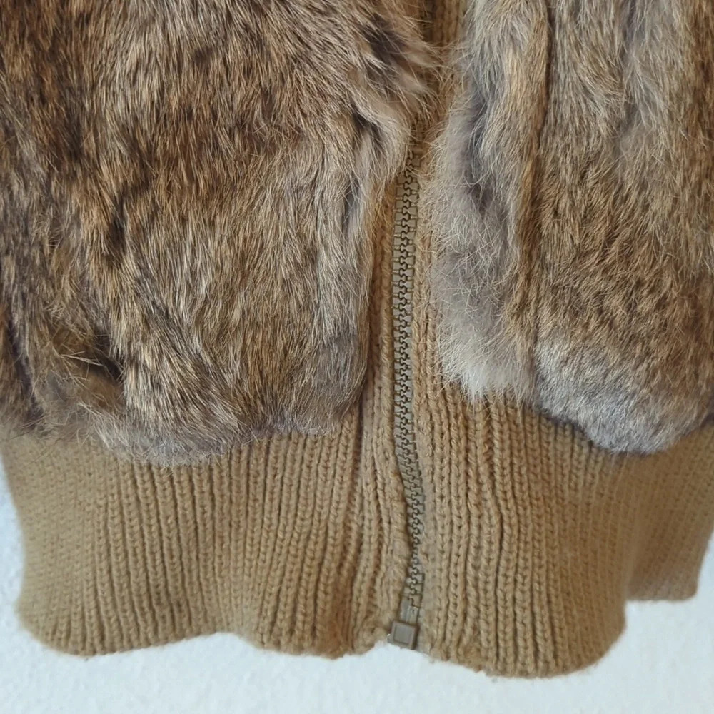 Vintage fox fur bomber cropped Italy jacket coat - Picture 3 of 8